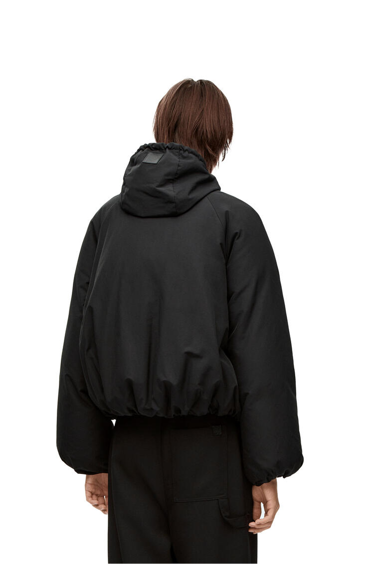 LOEWE Puffer hooded bomber jacket in cotton and polyamide Black