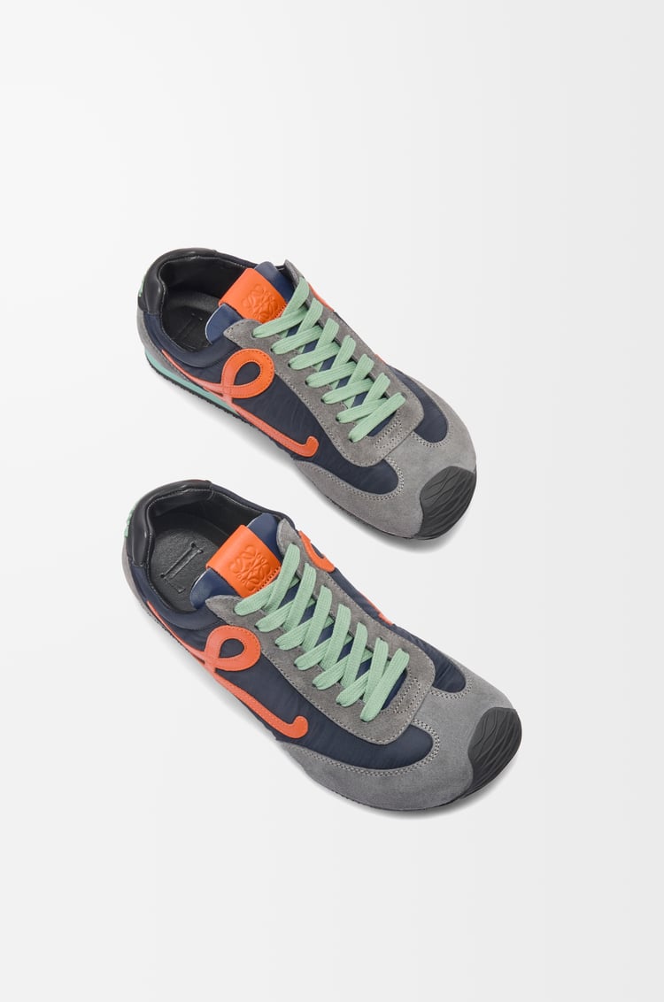 LOEWE Ballet Runner 2.0 en nailon y piel de becerro Azul Marino/Naranja/Turquesa