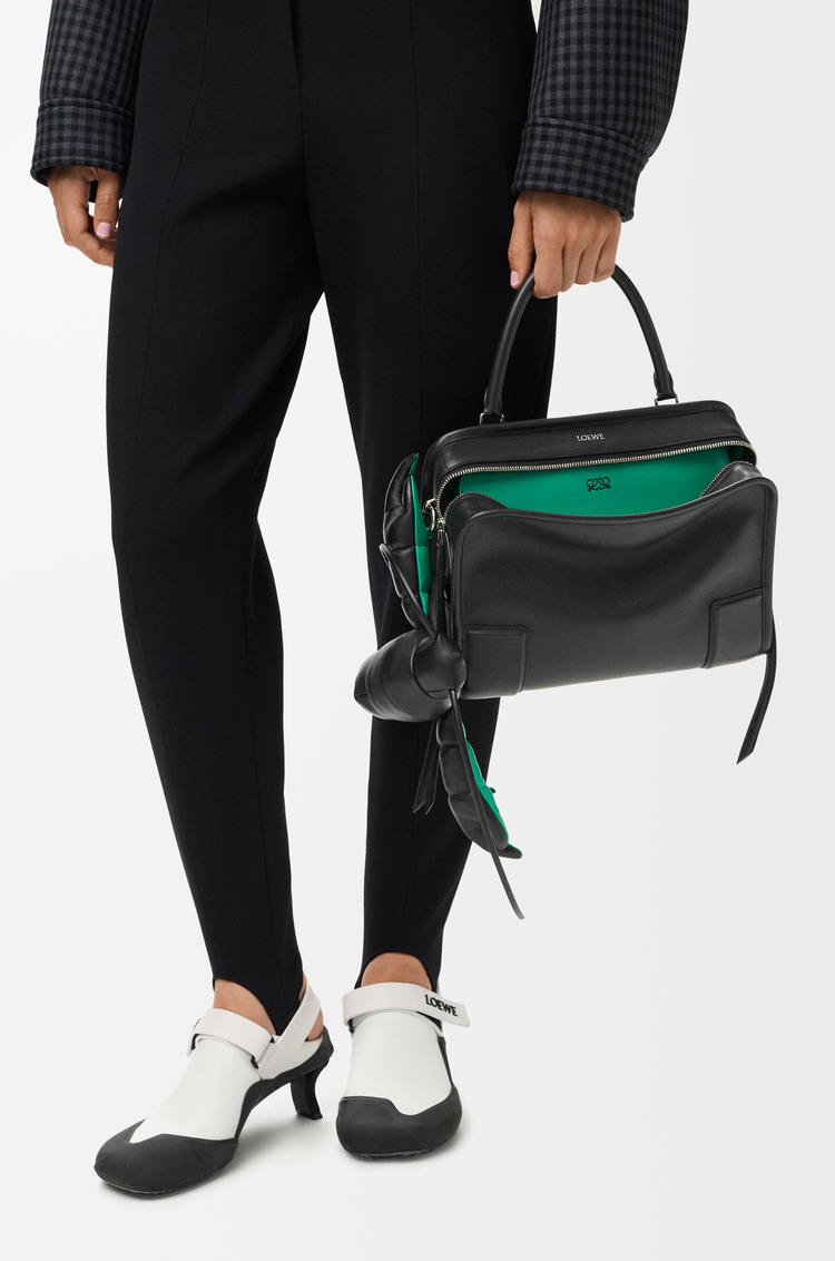 LOEWE Medium Amazona 180 Lazy Crab bag in buffalino leather Black/Green