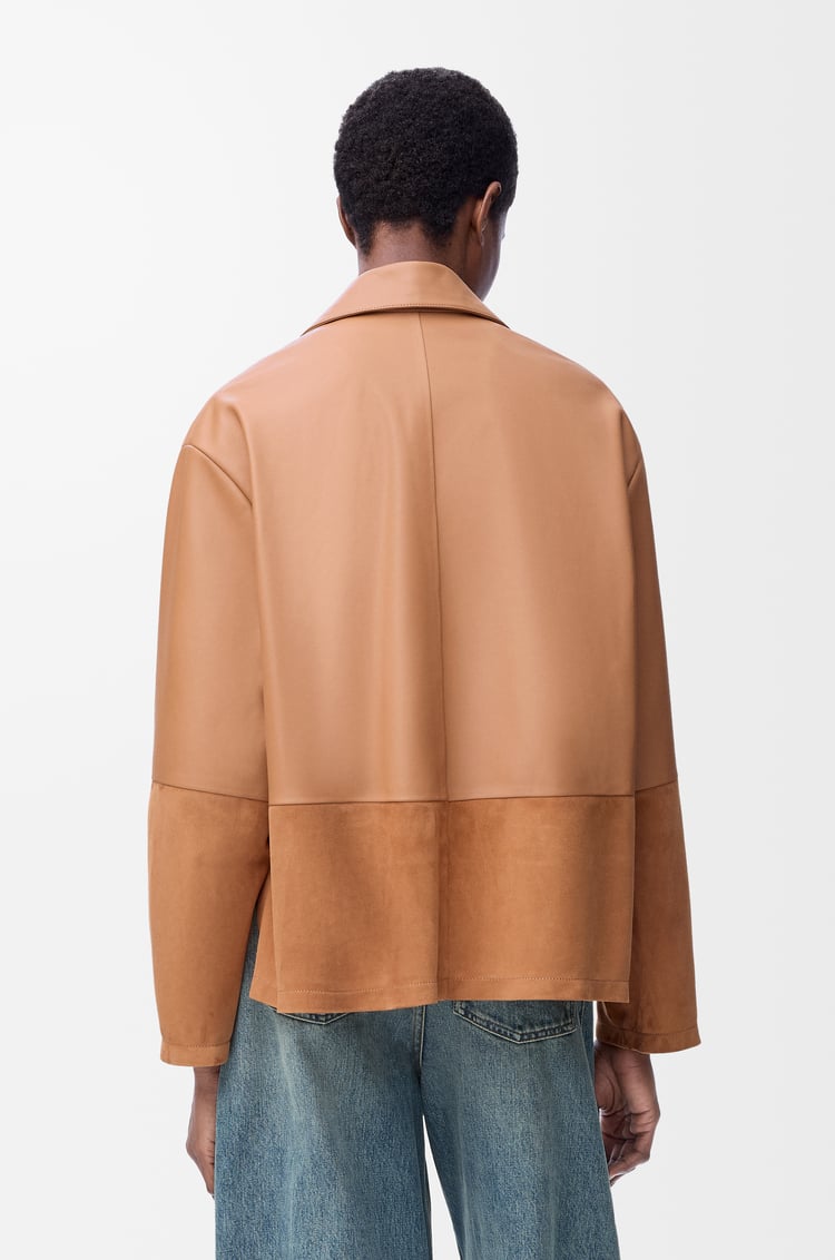 LOEWE Pyjama blouse in nappa lambskin and suede goatskin Toffee