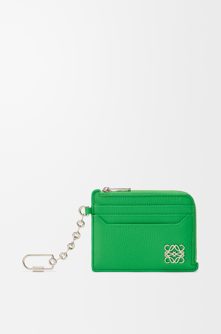 LOEWE アナグラム スクエア コインカードホルダー（ペブルグレインカーフ） クローバーグリーン