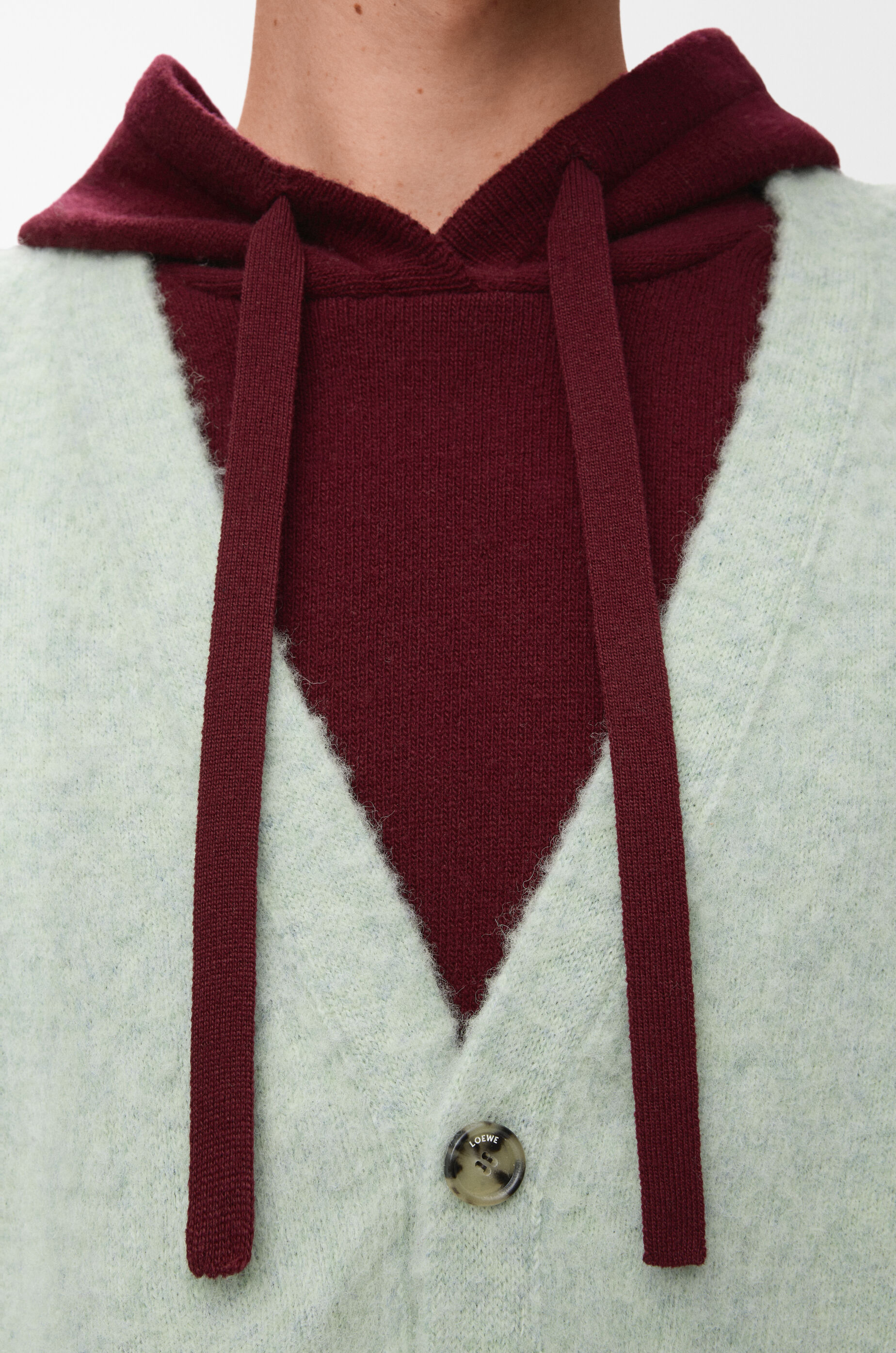 Trompe l'oeil sweater in wool Green - LOEWE