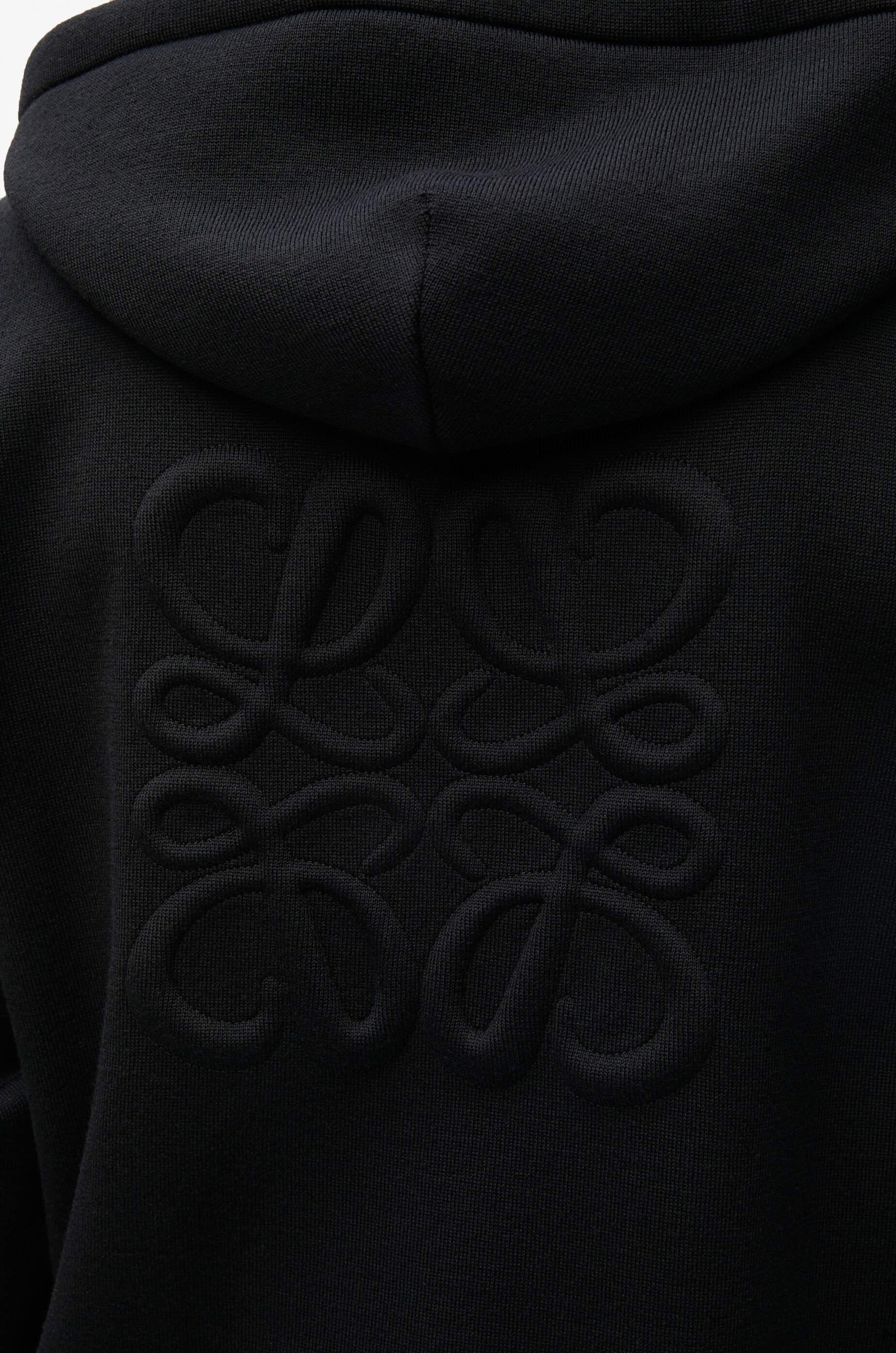Anagram zip-up hoodie in wool Black - LOEWE