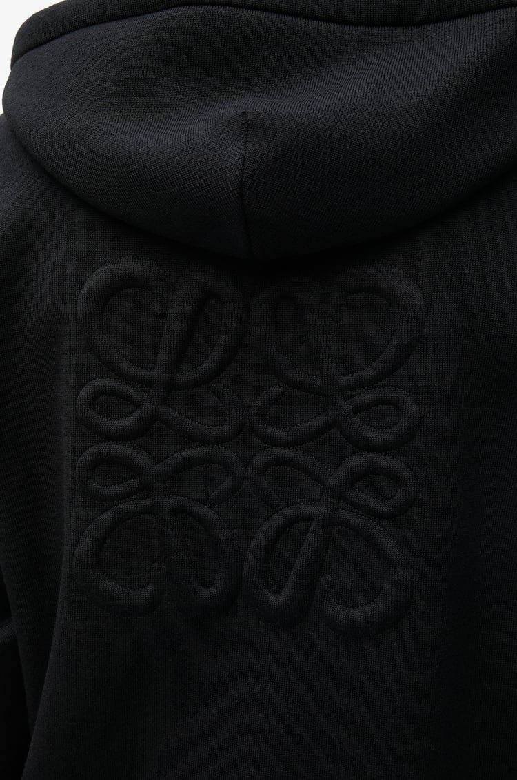 LOEWE Sudadera Anagram con capucha y cremallera en lana Negro