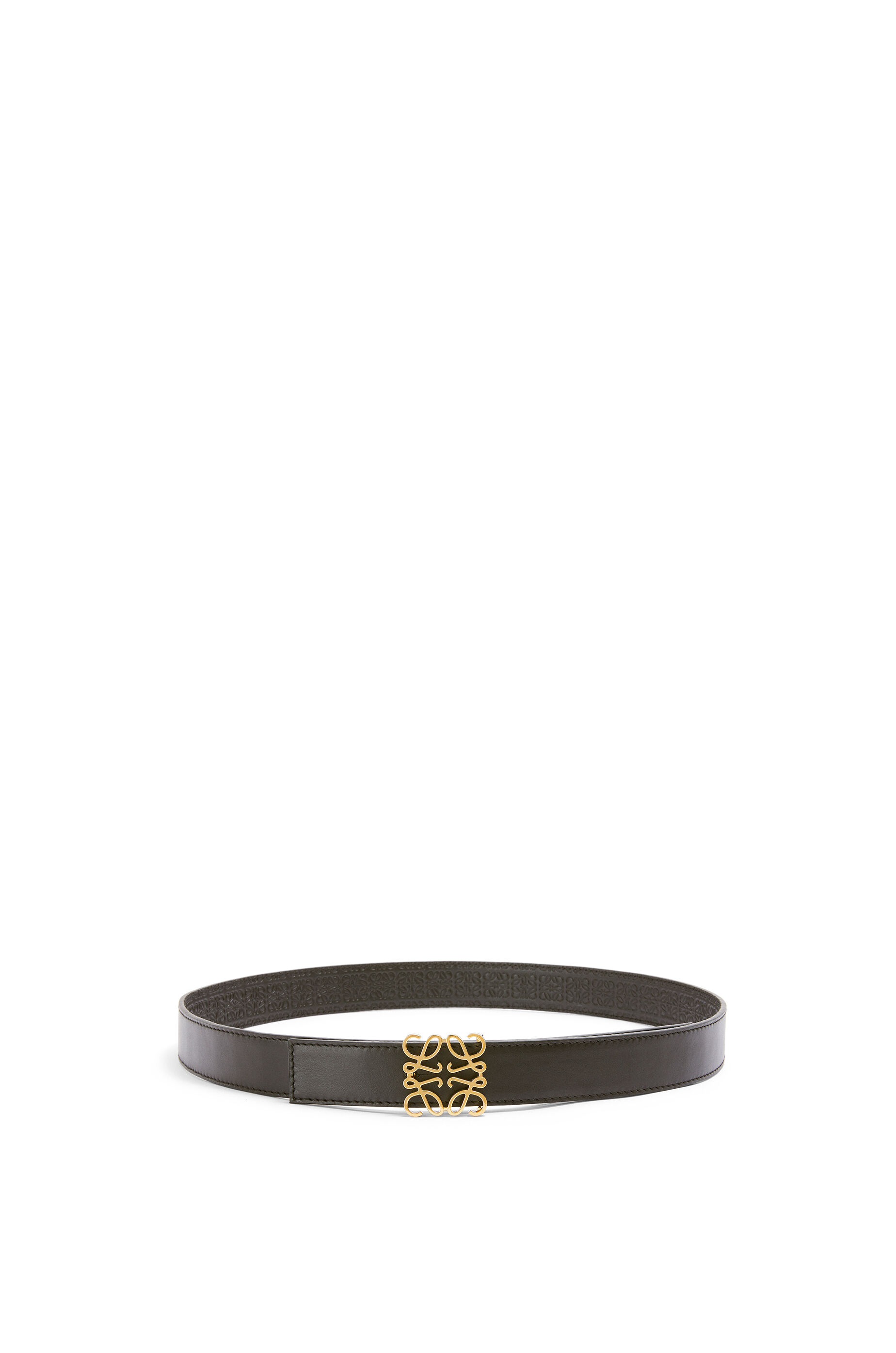 Reversible Repeat belt in silk calfskin Black/Gold - LOEWE