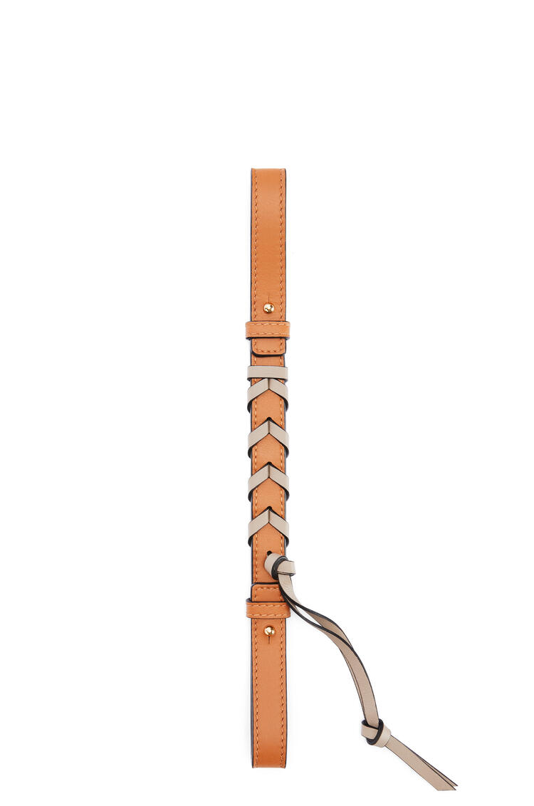 LOEWE Short braided strap in classic calfskin Light Caramel/Sand pdp_rd