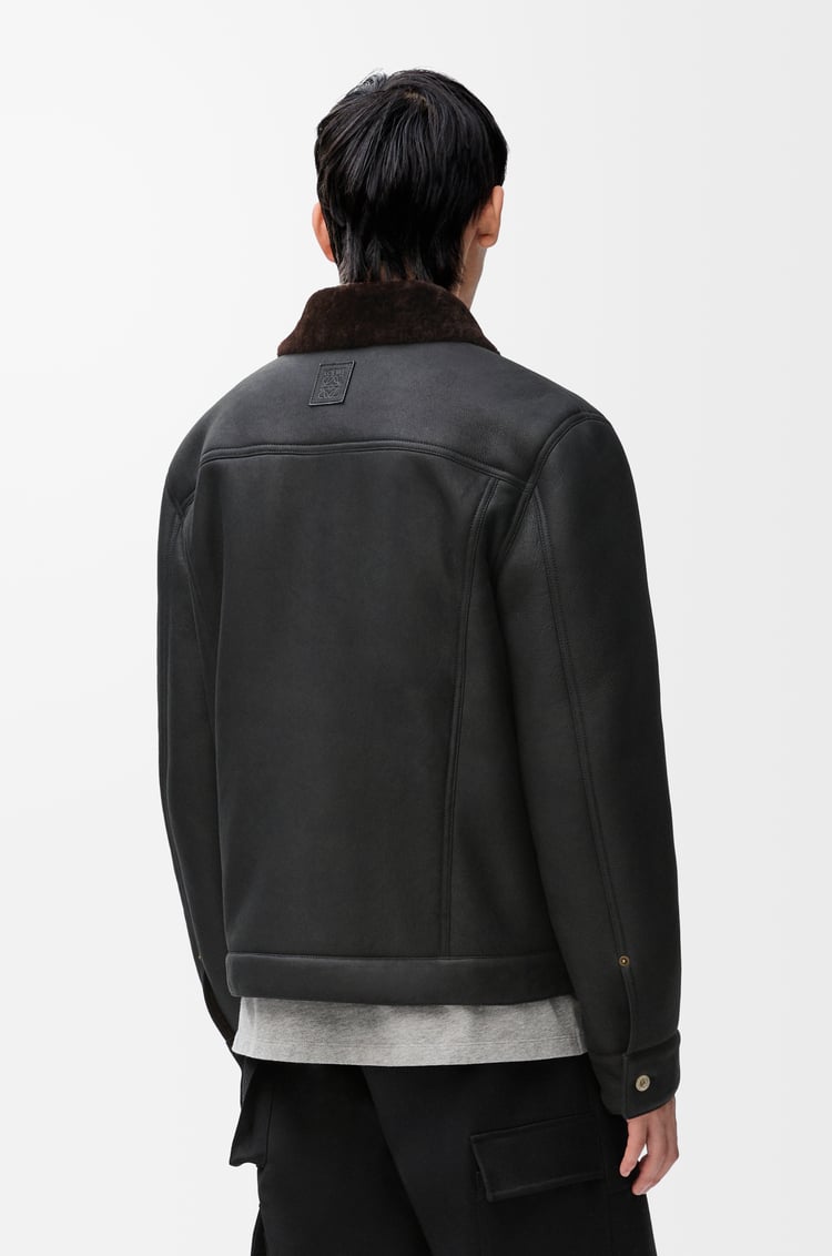LOEWE 剪羊毛外套 Brown Chocolate/Black
