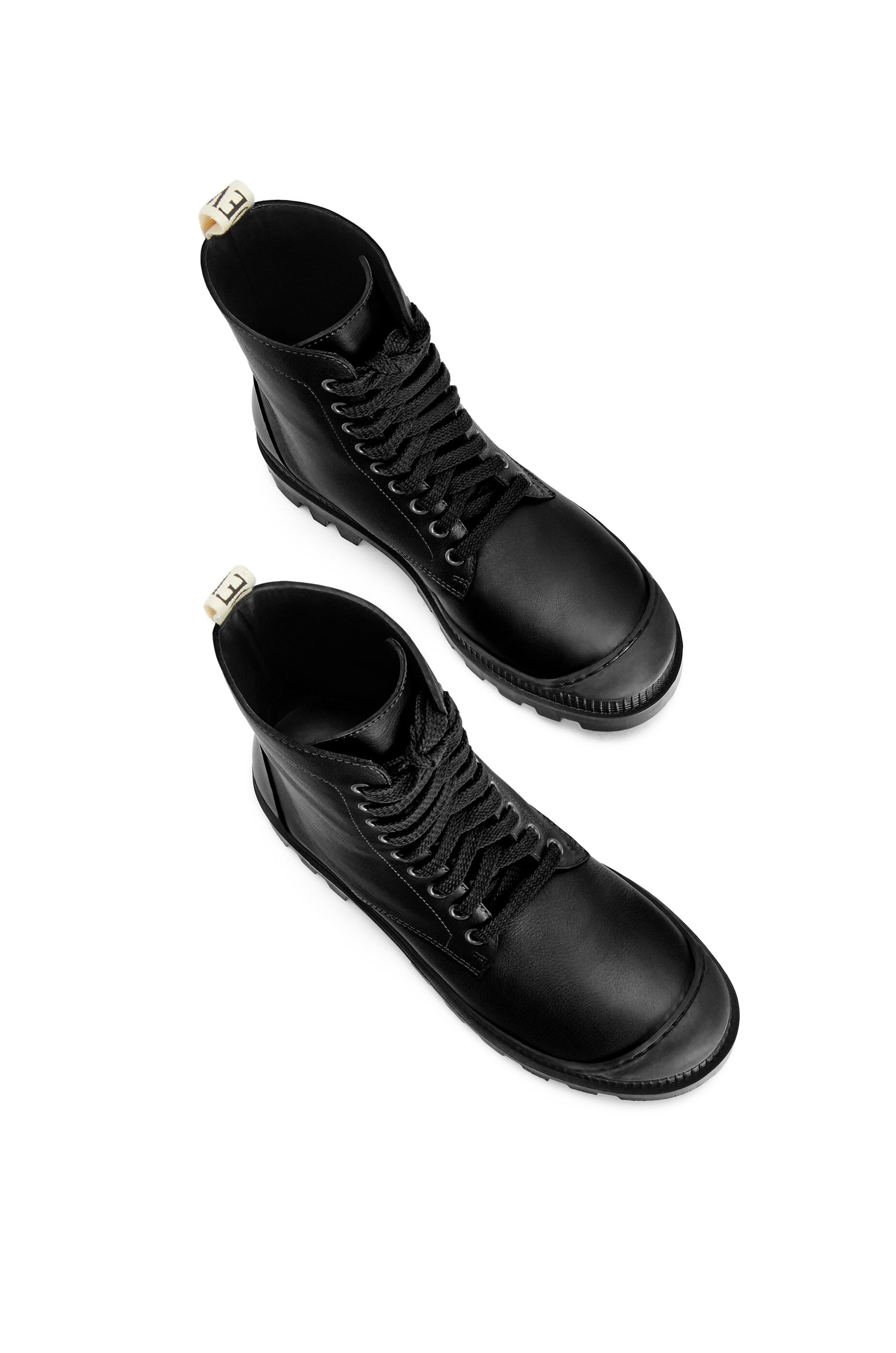 （訳ありセール 格安） calfskin in boot Combat Black LOEWE - ブーツ