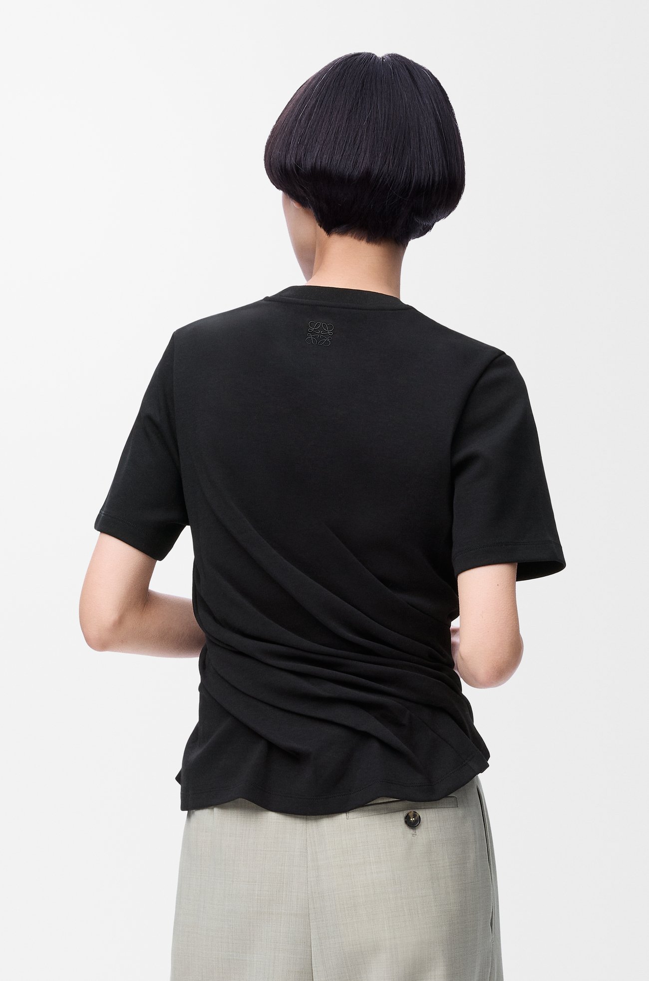 LOEWE Twisted top in cotton blend Black