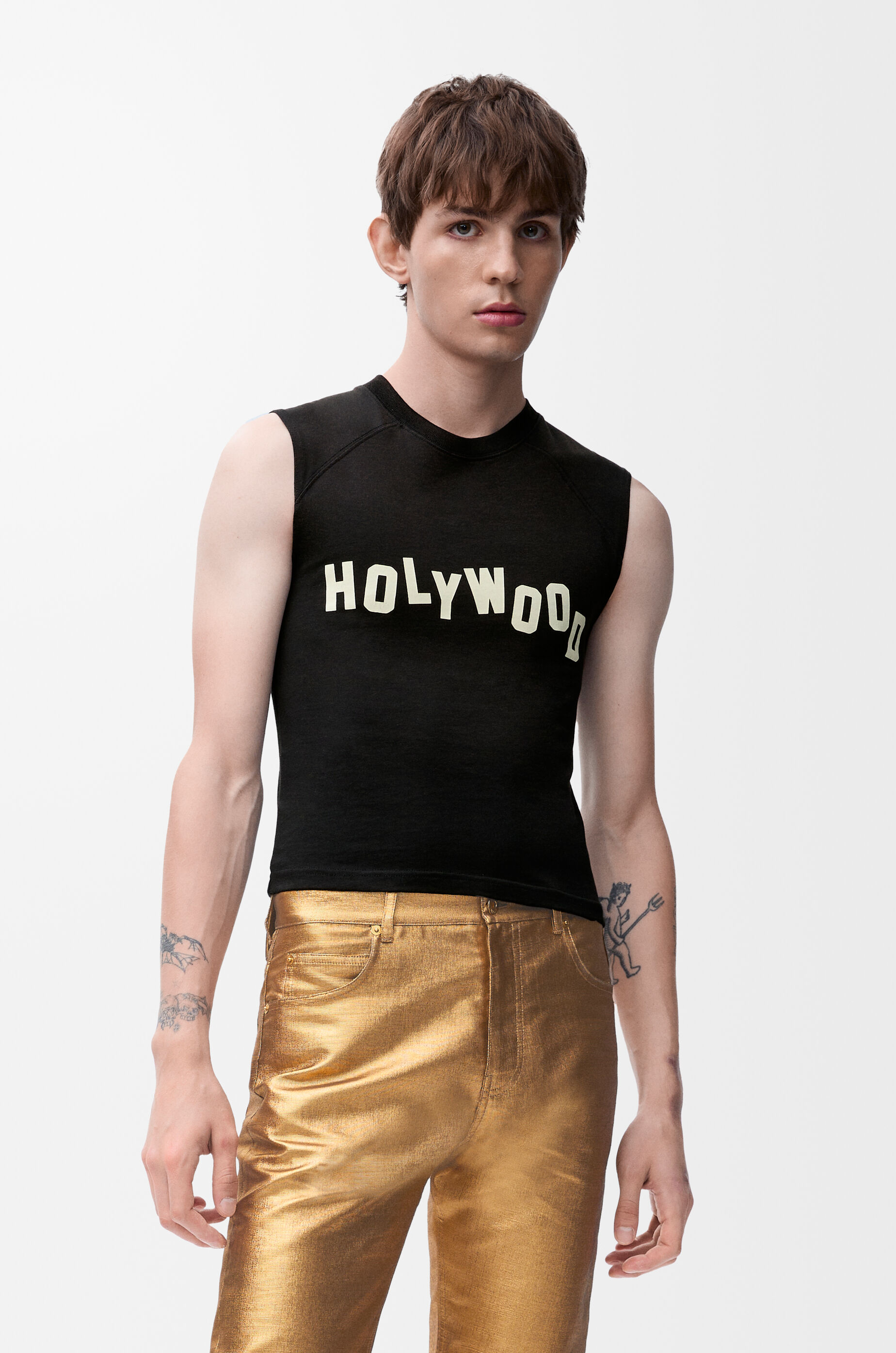 Sleeveless T-shirt in cotton and viscose Black - LOEWE Sleeveless T-shirt in cotton and viscose Black - LOEWE