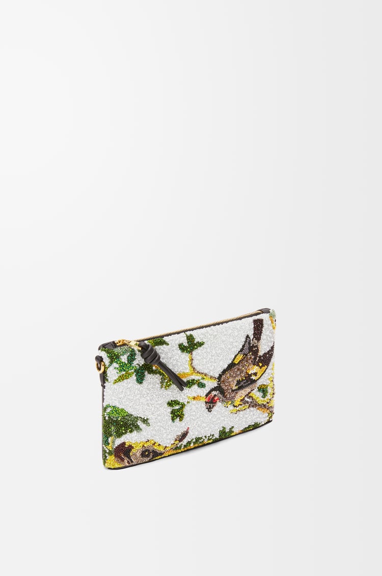 LOEWE Small oblong pouch in beaded leather Black