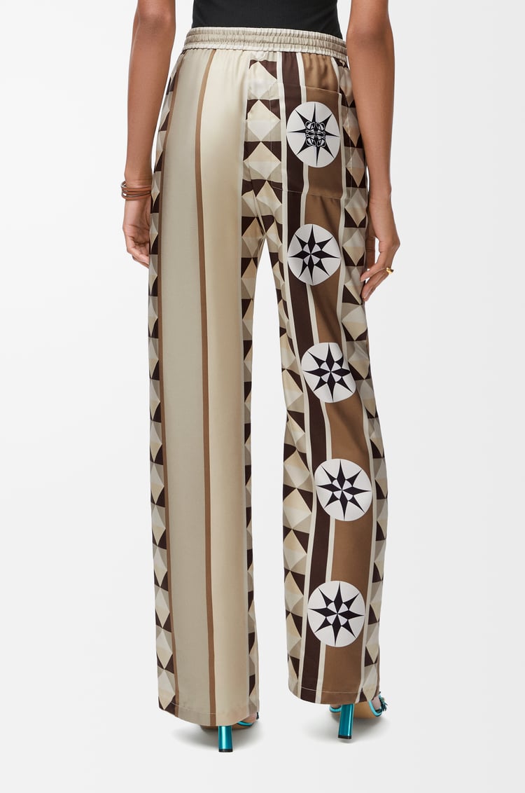 LOEWE Pyjama trousers in silk Beige/Multicolor