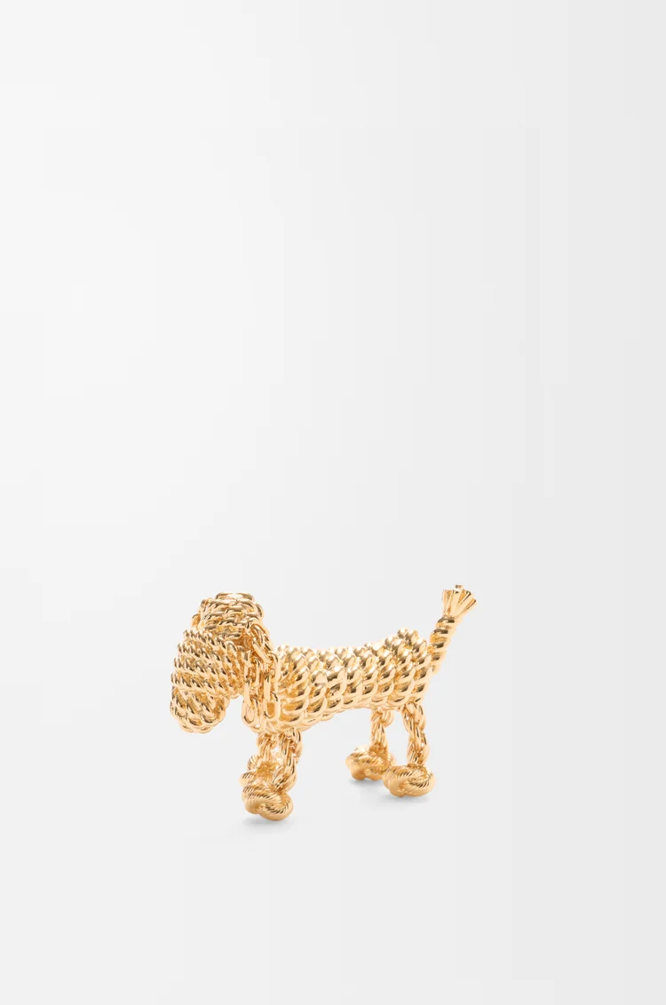 LOEWE Broche Sausage Dog Dorado