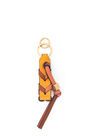 LOEWE Braided strap keyring in calfskin and brass Mandarin/Coral Reef