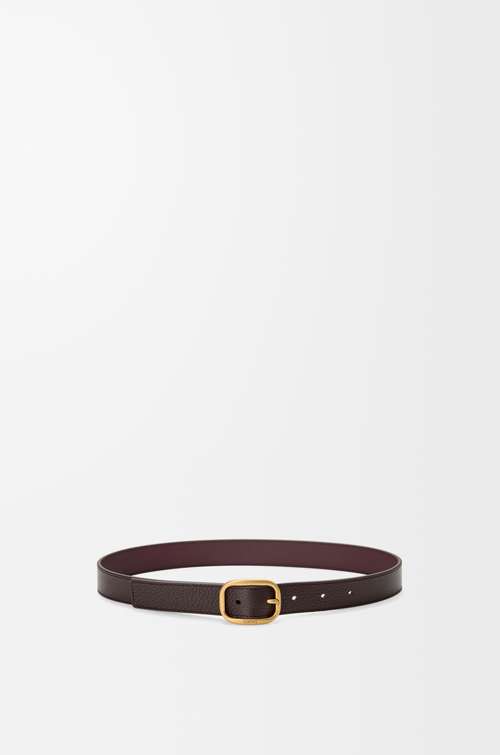LOEWE 라운드 소프트 벨트 - 유연한 그레인 카프스킨 옥스블러드/빈티지 골드