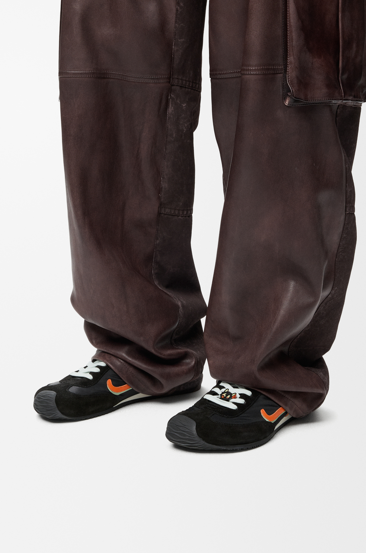 LOEWE バレエランナー 2.0（ナイロン&カーフ） ブラック/オレンジ/ペールグリーン