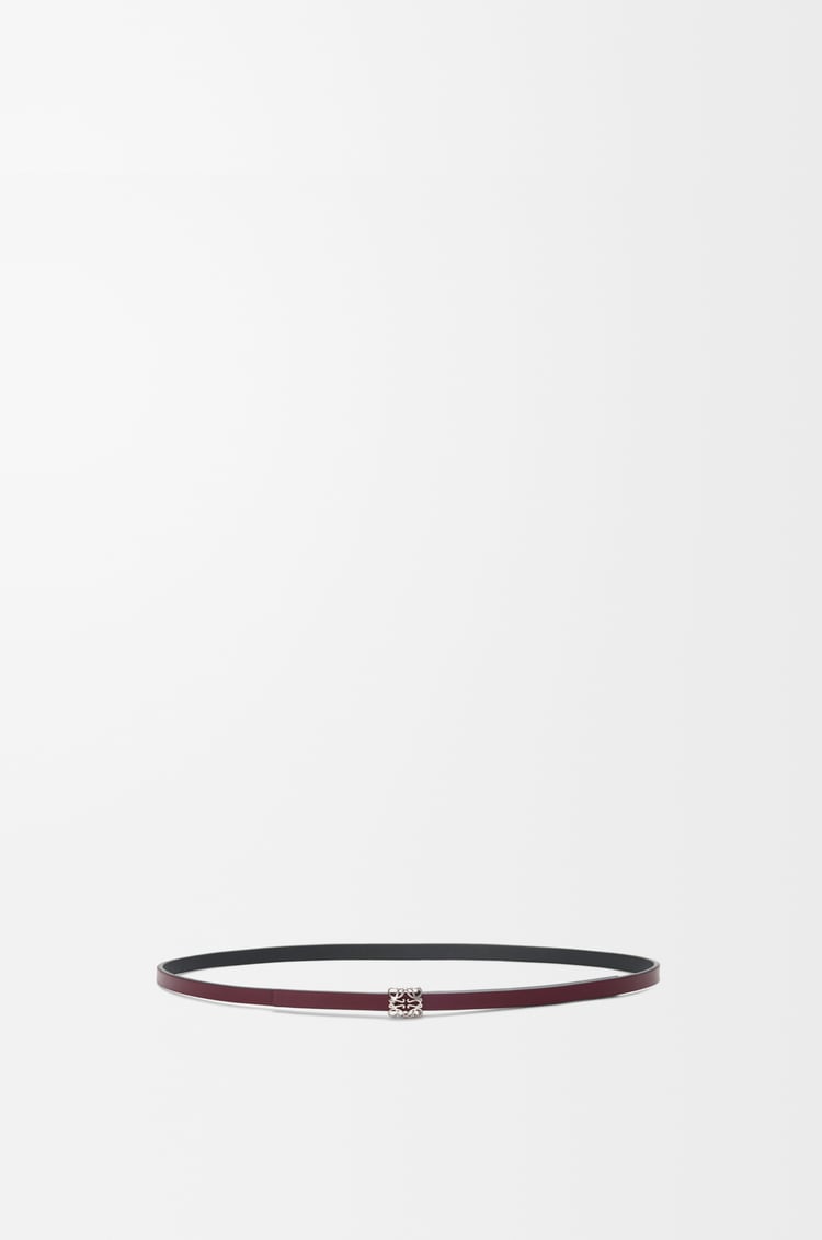 LOEWE Reversible Anagram Bombé belt in smooth calfskin Black/Burgundy