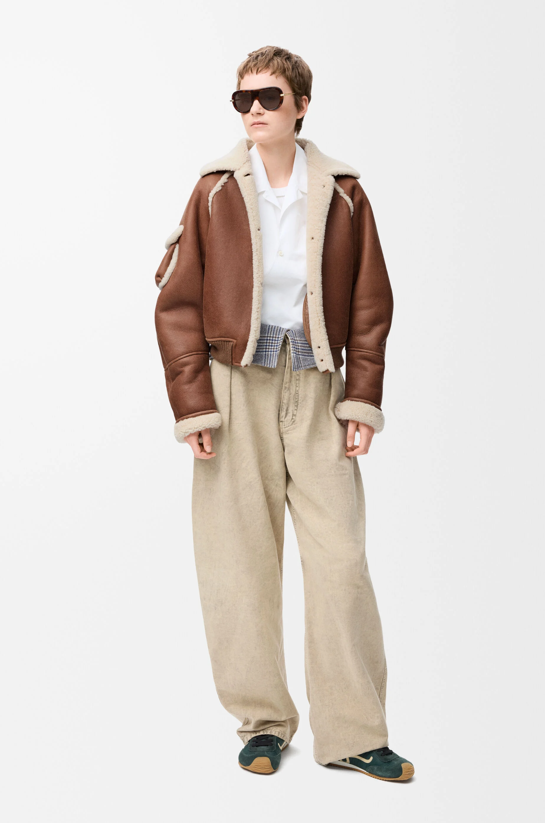 ボンバー ジャケット（シアリング） ブラウン - LOEWE Japan official