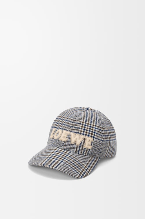 LOEWE Cap in wool Blue/White