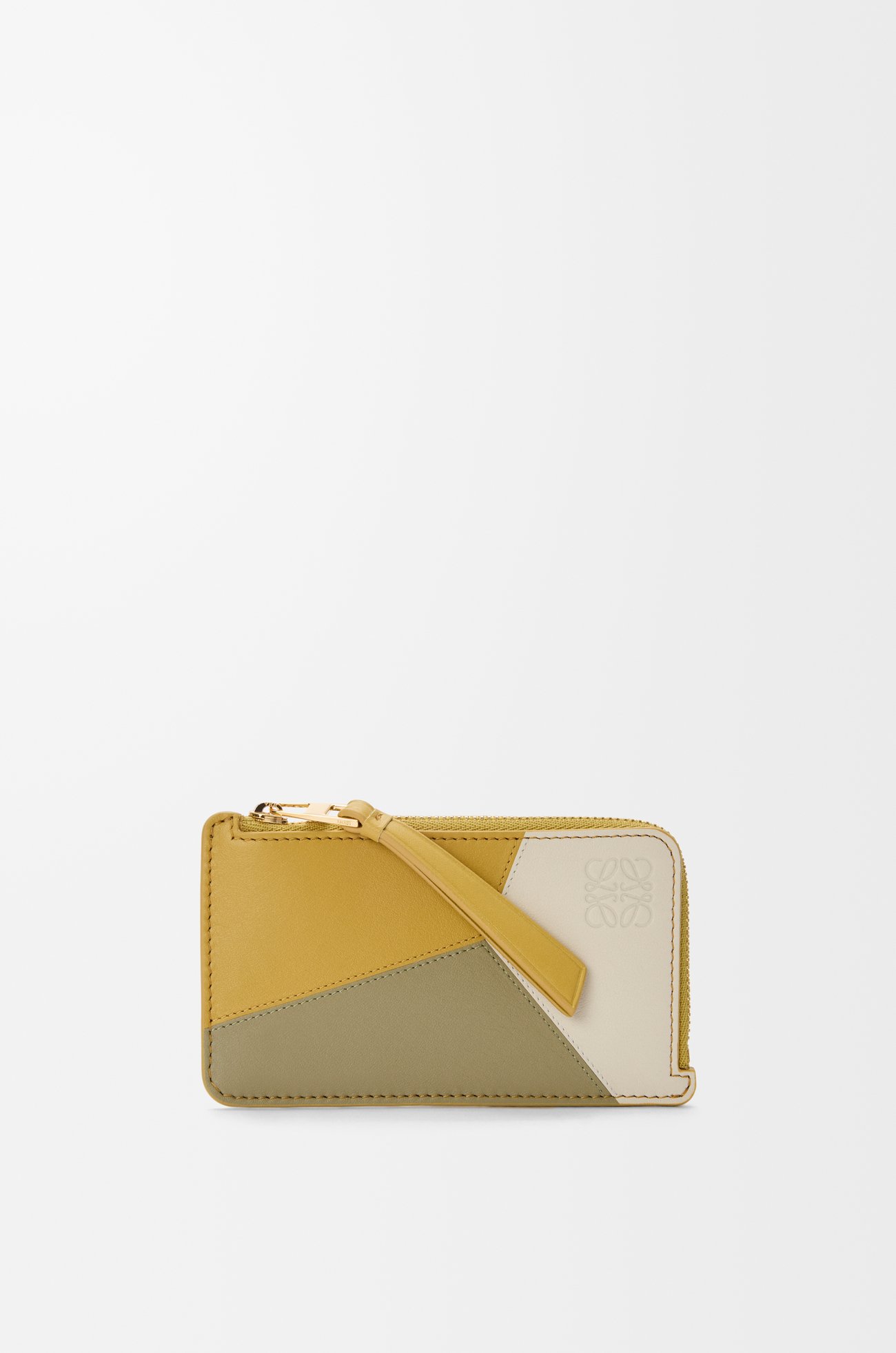 LOEWE Tarjetero-monedero Puzzle en piel de ternera Jengibre/Sal Marina