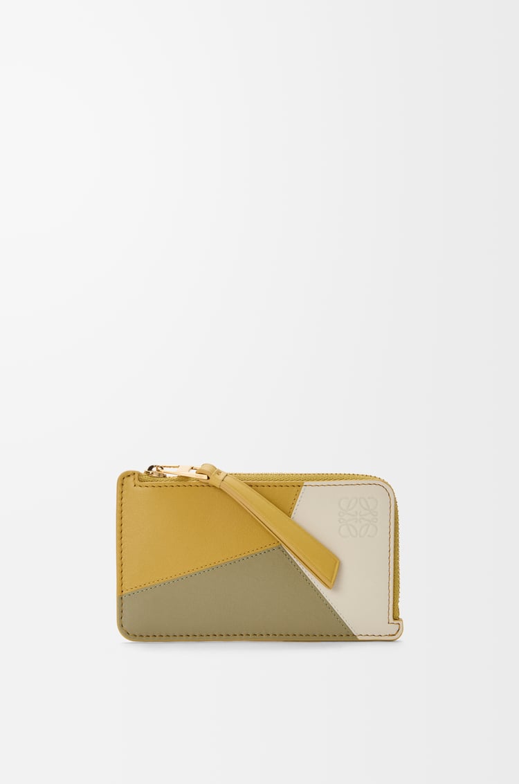 LOEWE Tarjetero-monedero Puzzle en piel de ternera Jengibre/Sal Marina