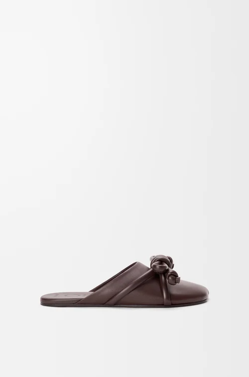 LOEWE 羊皮革 Flamenco Knot 穆勒鞋 布朗尼深棕