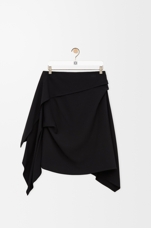 LOEWE Draped skirt in viscose blend Black