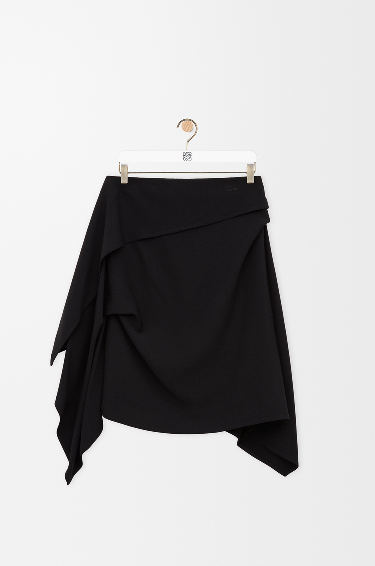 LOEWE Jupe drapée en viscose mélangée Noir