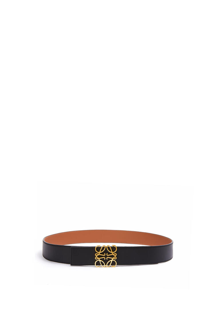LOEWE Anagram belt in smooth calfskin Tan/Black/Gold pdp_rd