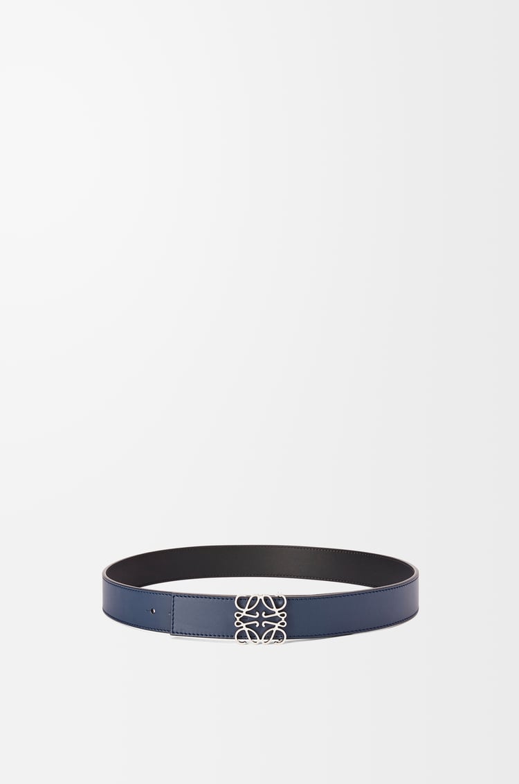 LOEWE Reversible Anagram belt in smooth calfskin Ocean/Black/Palladium