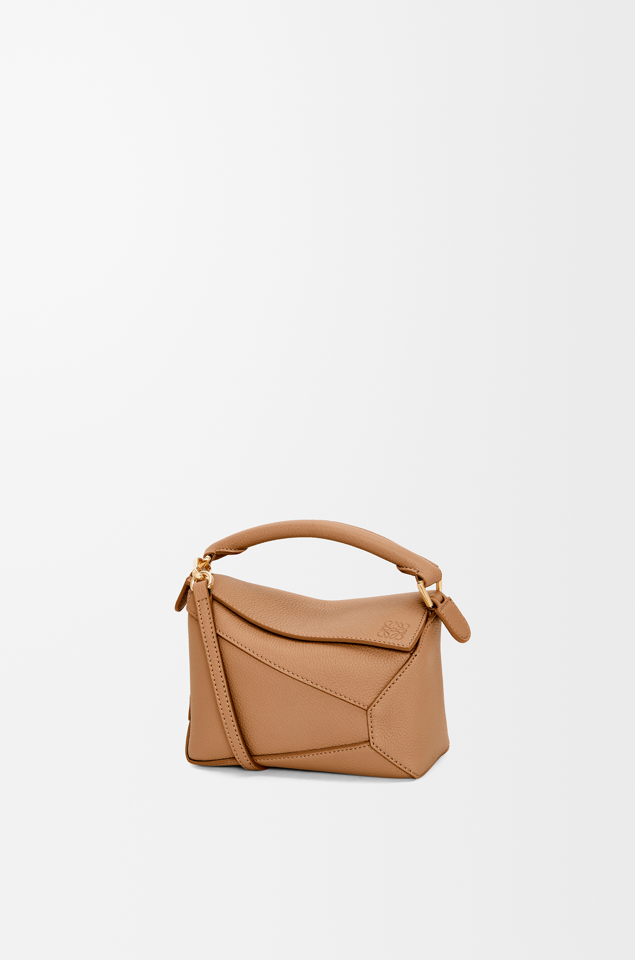 LOEWE Mini Puzzle Edge bag in soft grained calfskin Toffee