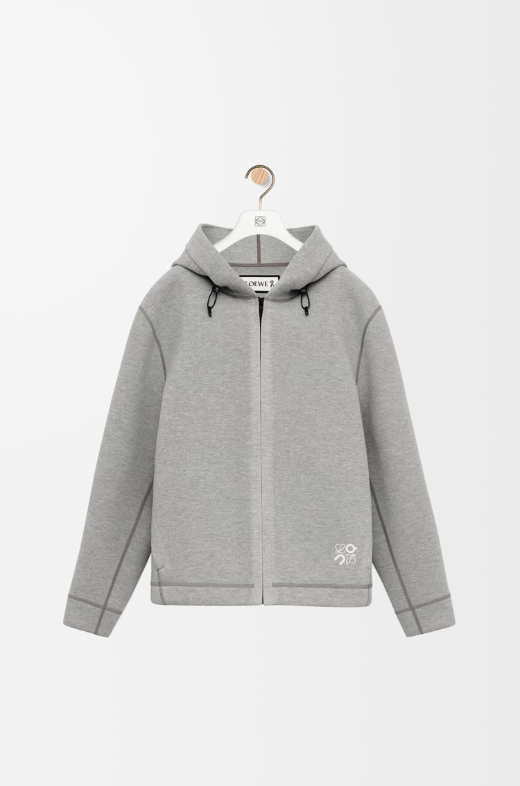 LOEWE Sudadera con capucha en tejido técnico Gris Jaspeado