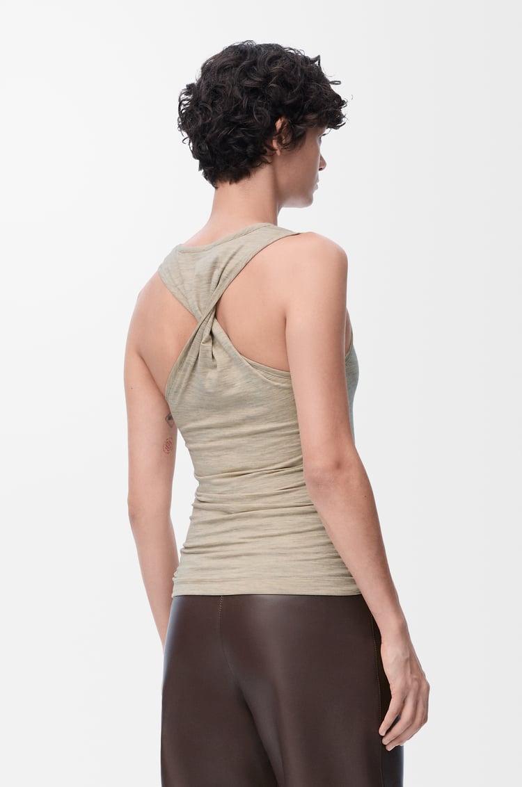 LOEWE Anagram tank top in stretch wool Soft White