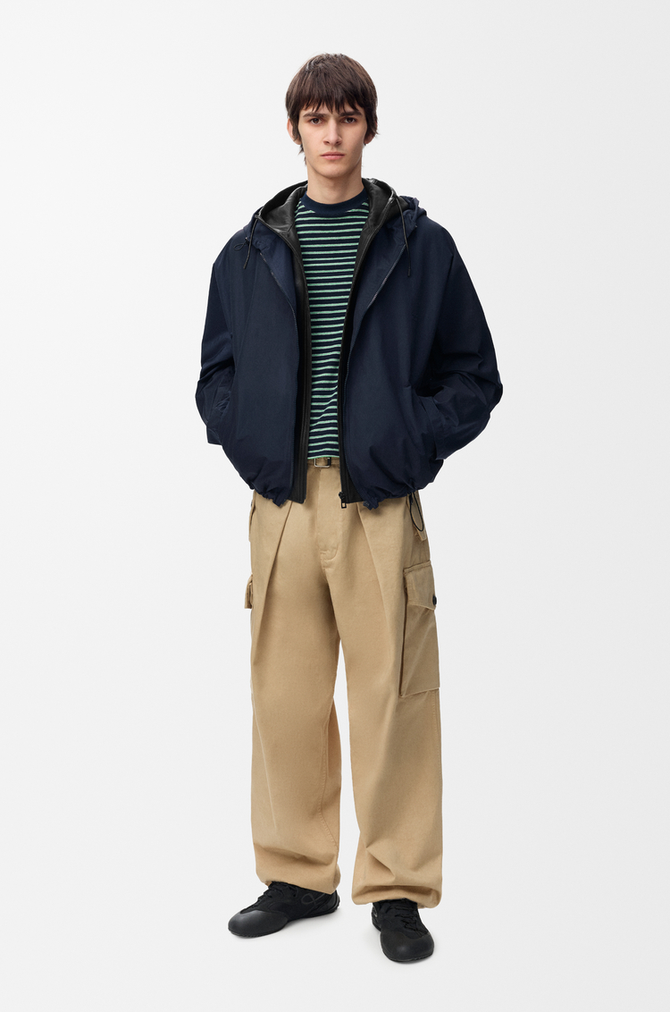 LOEWE 科技棉质连帽夹克 海军蓝/黑色