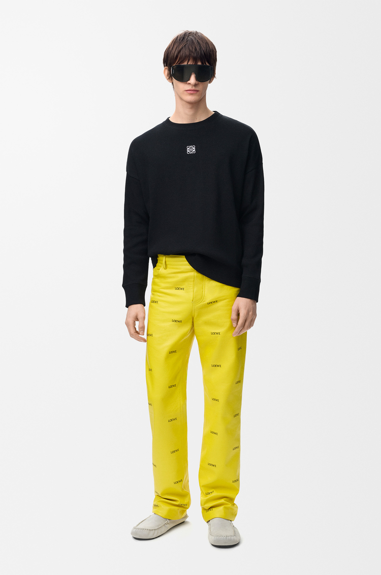 LOEWE T-shirt a maniche lunghe in cotone vestibilità oversize Nero