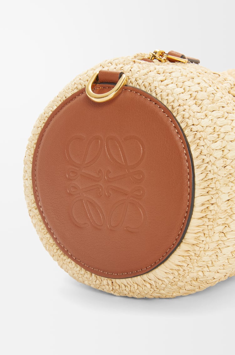 LOEWE Bracelet Pouch in raffia and calfskin Natural/Tan