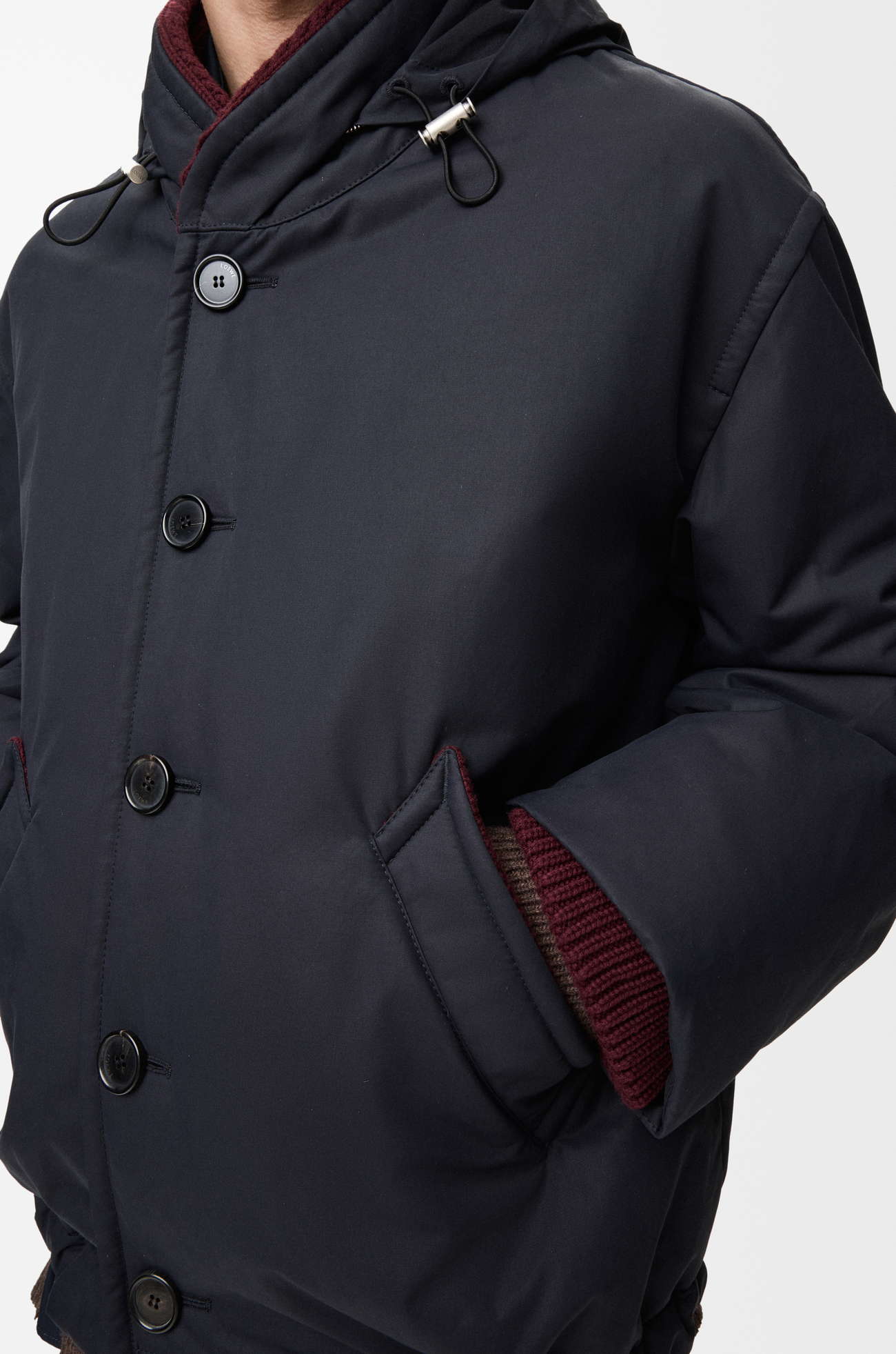 LOEWE Padded jacket in technical cotton Navy Blue