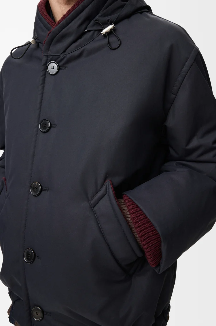 LOEWE Padded jacket in technical cotton Navy Blue