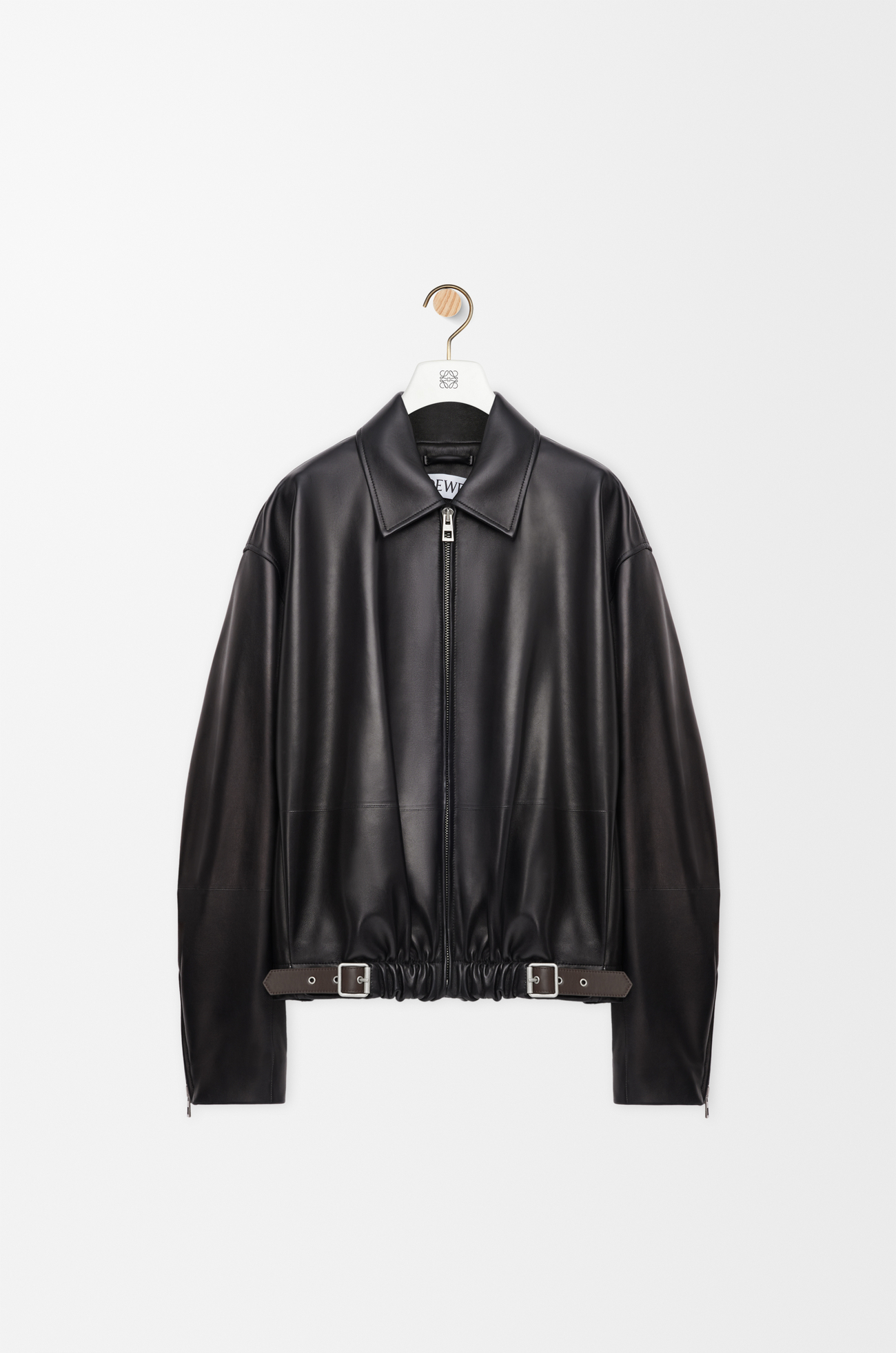 LOEWE Belted jacket in nappa lambskin Black