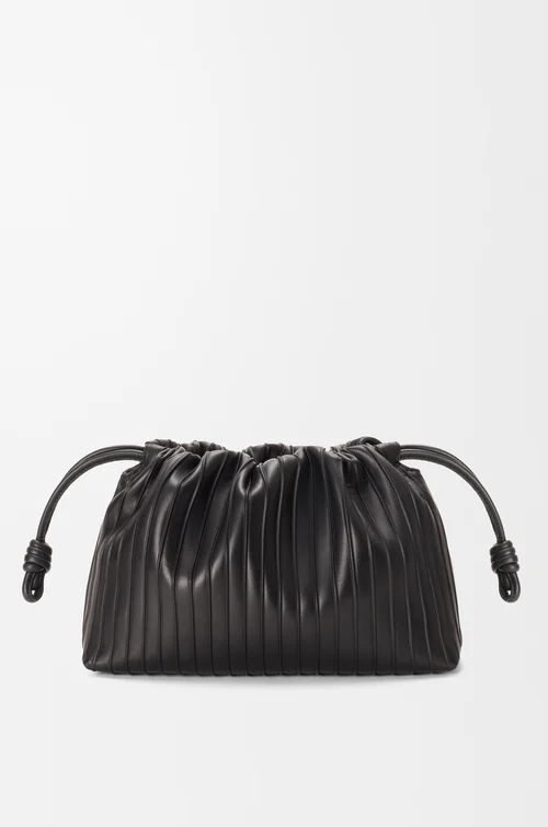 LOEWE フラメンコ プリーツ パース ミディアム（ナパラム） ブラック