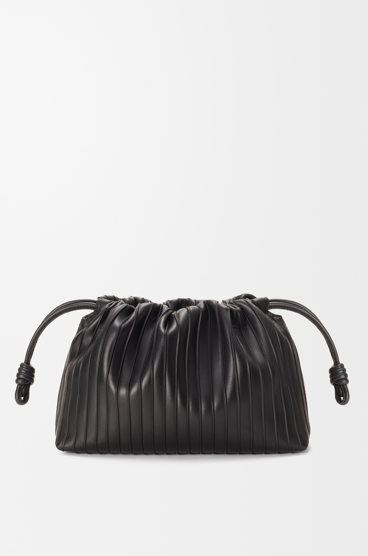 LOEWE フラメンコ プリーツ パース ミディアム（ナパラム） ブラック