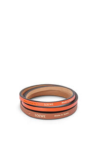 LOEWE Set de brazaletes dobles en piel de ternera Bronceado/Naranja