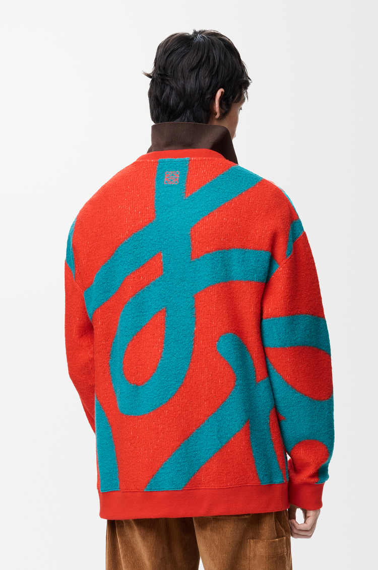 LOEWE Felpa in lana e cotone Blu/Arancione