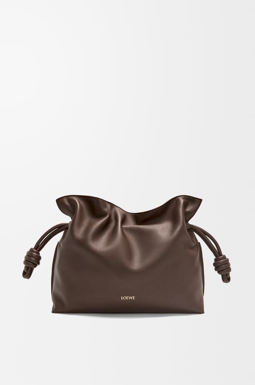 LOEWE Bolso Flamenco Clutch mediano en piel napa de ternera Chocolate