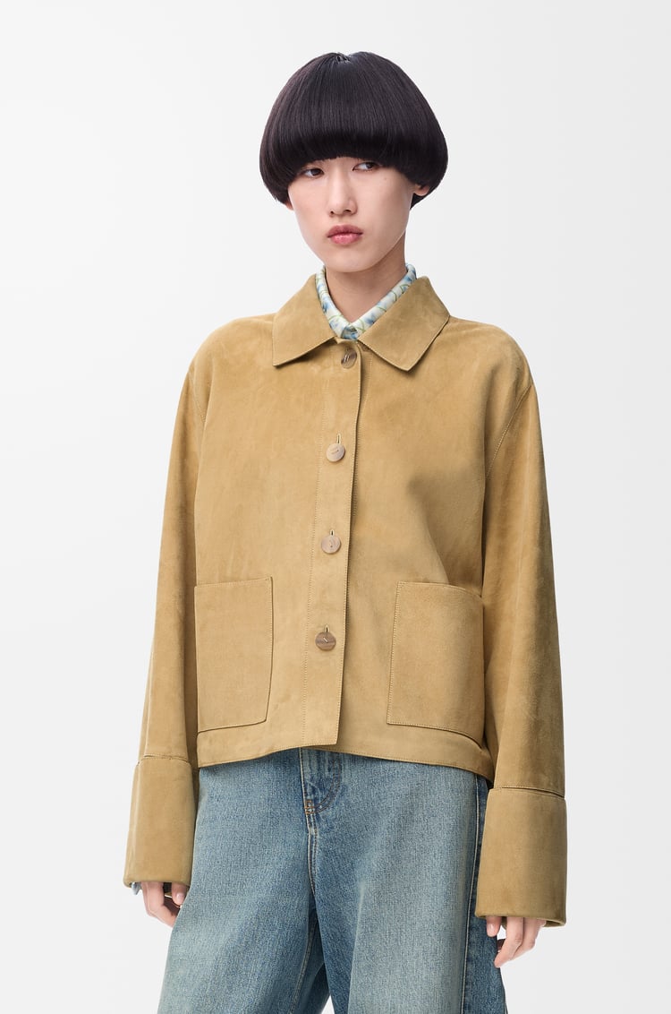 LOEWE Turn-up jacket in suede lambskin Gold