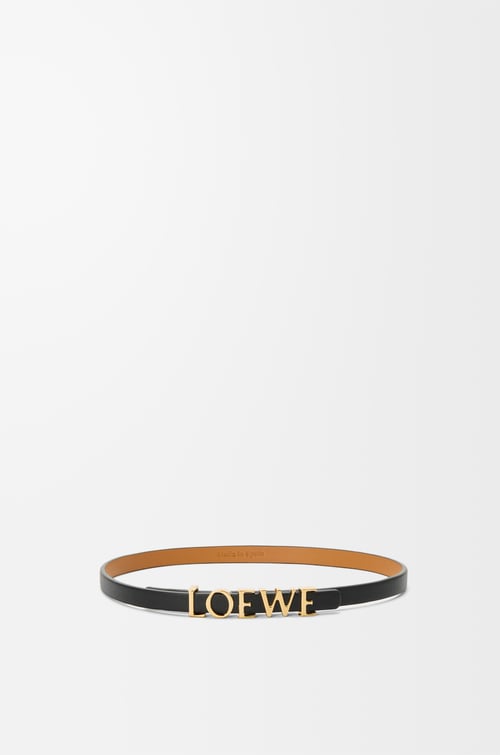 LOEWE LOEWE Armband aus Kalbsleder mit doppelter Wicklung Schwarz/Gold