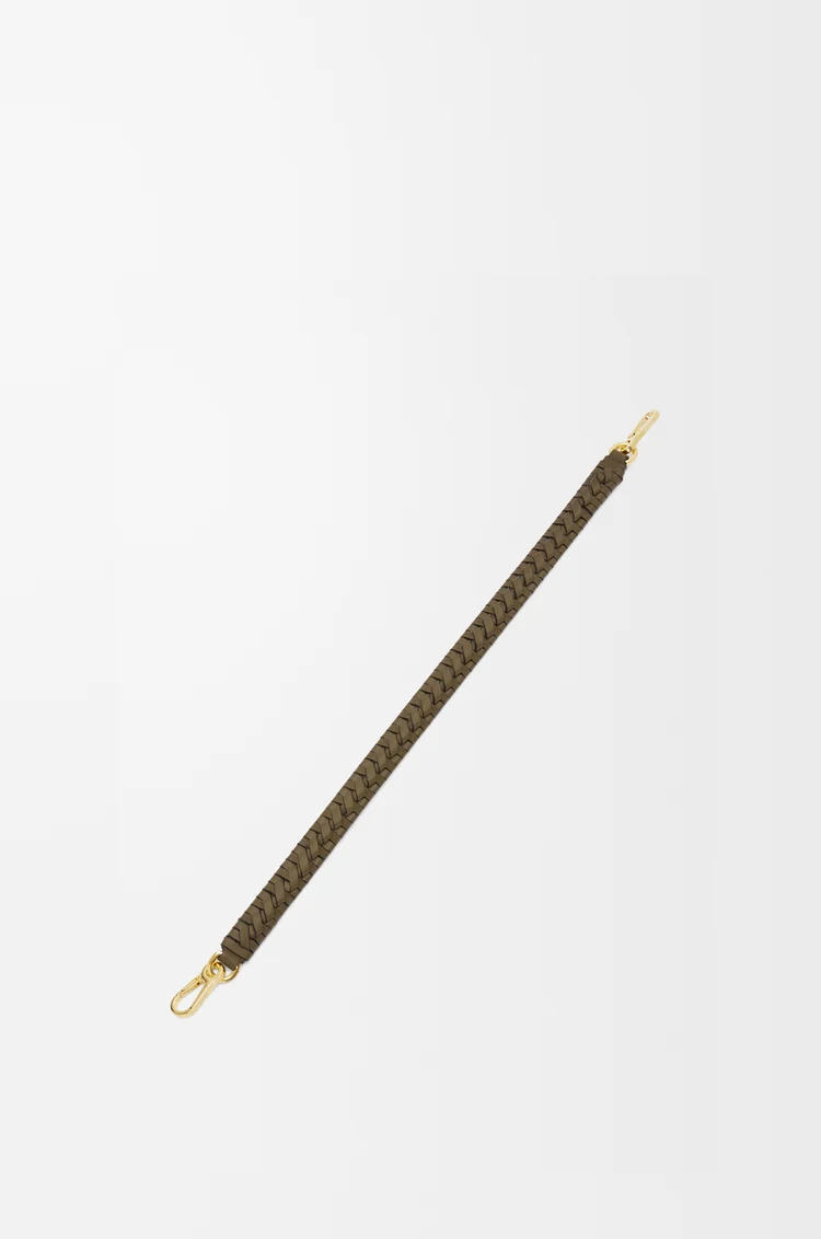 LOEWE Bandolera tejida en espiral en piel de ternera Verde Caqui Oscuro