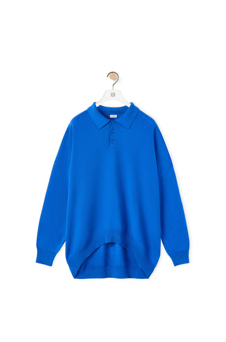 LOEWE Polo collar sweater in wool Electric Blue pdp_rd
