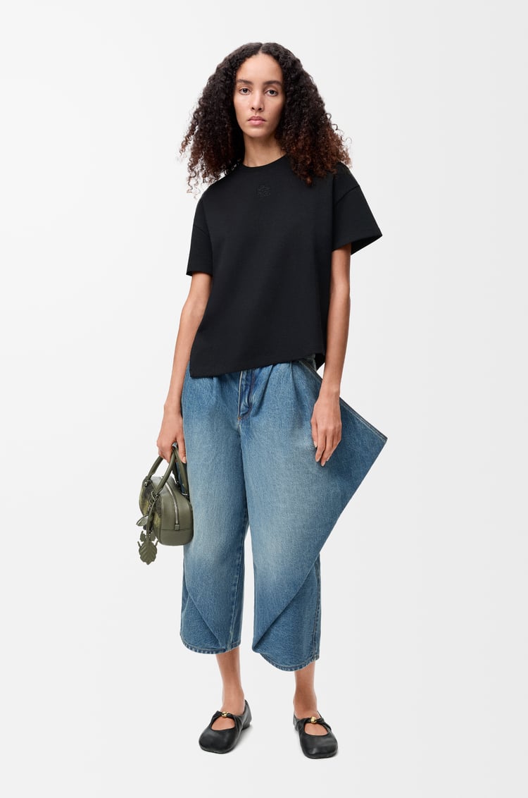 LOEWE Asymmetric t-shirt in cotton blend Black