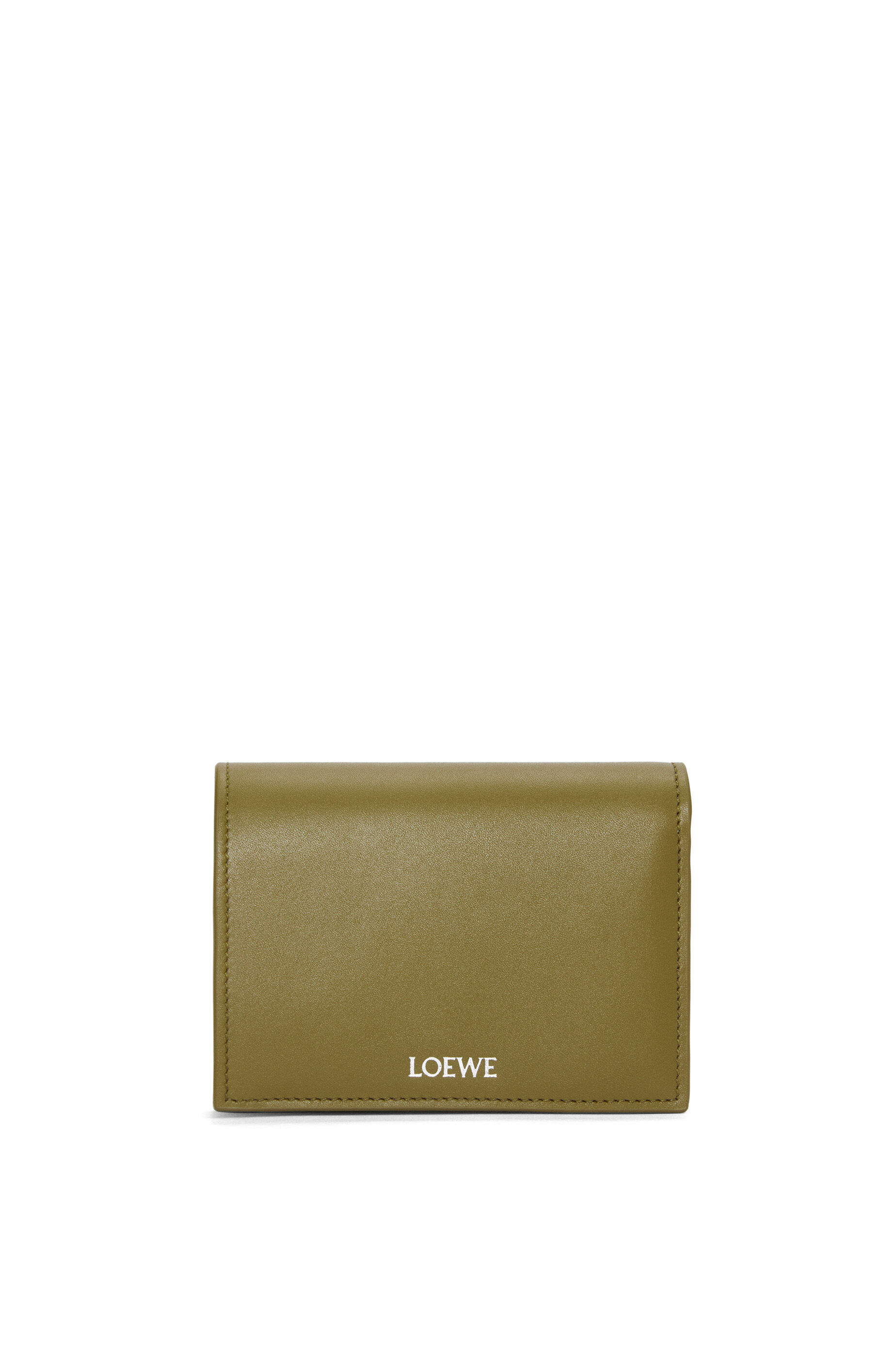 Folded wallet in shiny nappa calfskin Olive Abyss Blue LOEWE